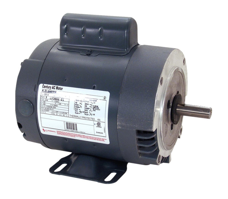 Century AO Smith B513 Cap Start C-Face Motor, 1/2 HP, 3450 RPM, 115, 208-230V, 56C Frame, Replaced w/ Century B513ES