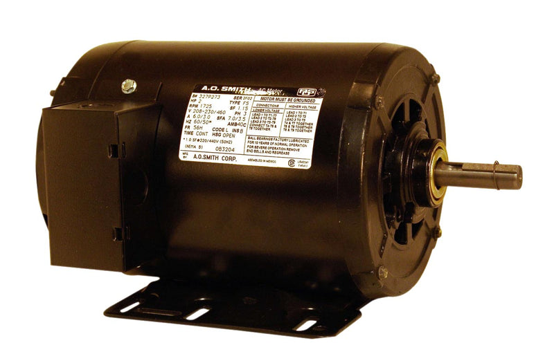 Century AO Smith OB3204 3-Phase Rigid Motor, 2 HP, 1725 RPM, 208-230, 460V, 56H Frame, REPLACED AS CENTURY OB3204ES