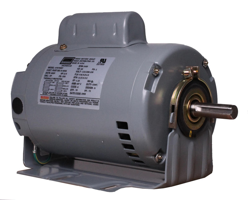 Fasco D6066 Cap. Start Resilient Motor, 3/4 HP, Cap. Start, 3450 RPM, 115, 208-230V, 56 Frame