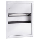 Bradley 229-00 Recessed Low Capacity Towel Dispenser / 1.25 Gallon Waste Receptacle