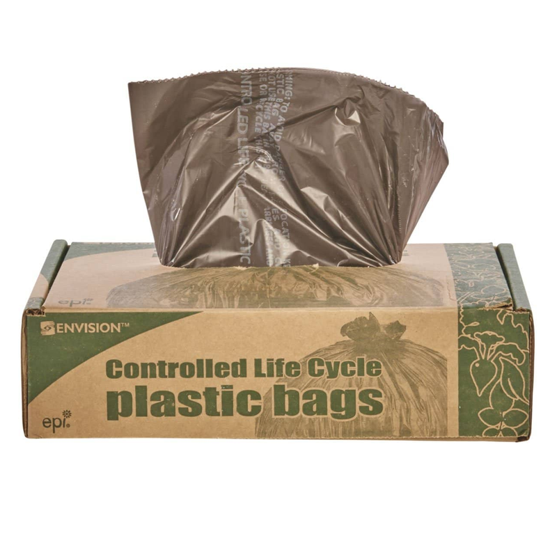 Envision Controlled Life-Cycle Plastic Trash Bags, 39 Gal, 1.1 Mil, 33" X 44", Brown, 40/Box - STOG3344B11
