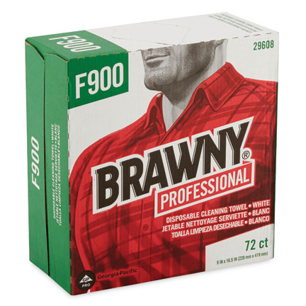 Brawny Flax 900 Heavy Duty Cloths, 9 X 16 1/2, White, 72/Box, 10 Box/Carton - GPC29608