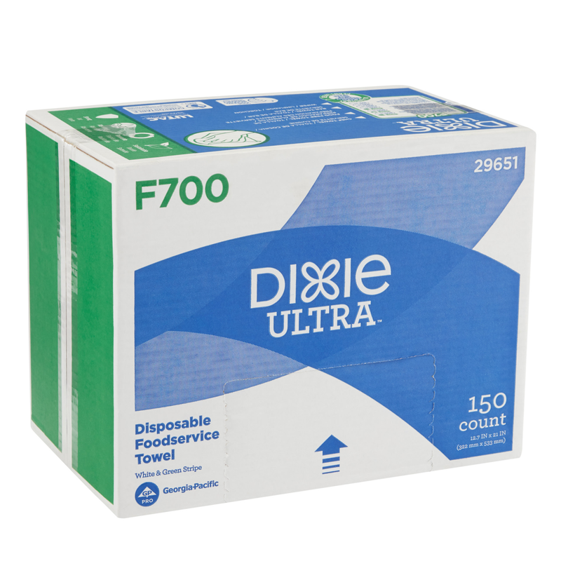 Georgia-Pacific Dry Wipe, Dixie Ultra√¢ F700, 12-3/4" x 21", Number of Sheets 150, White - 29651
