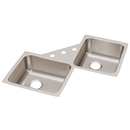 Elkay ELUH3232 18 Gauge Stainless Steel 32' x 32' x 7.875' Double Bowl Undermount Corner Kitchen Sink