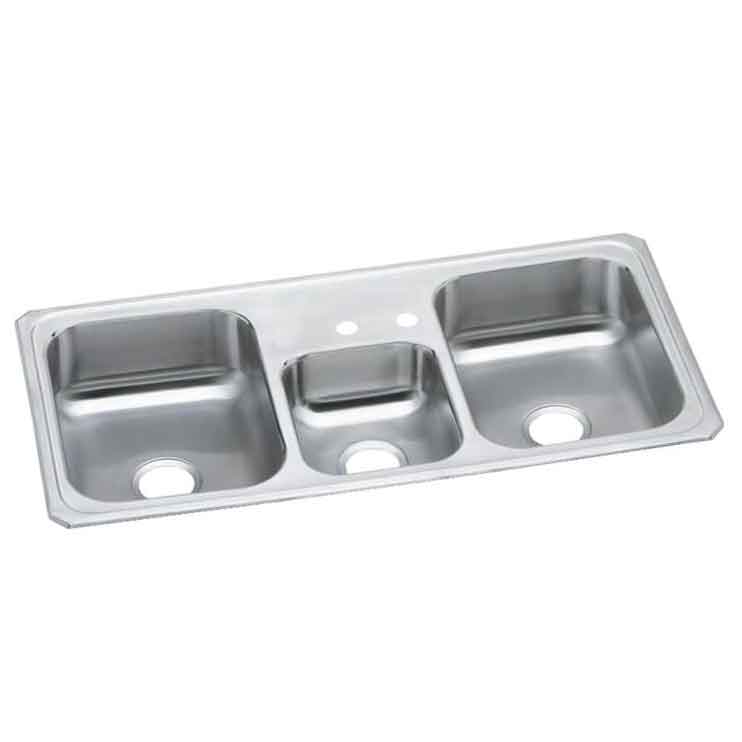 Elkay CMR43222 20 Gauge Stainless Steel 43' x 22' x 7' Triple Bowl Top Mount Kitchen Sink