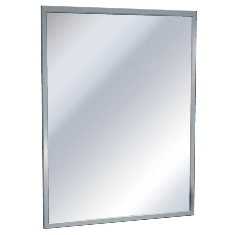 ASI 0620-2436 (24 x 36) Stainless Steel Channel Frame Mirror, 24" Wide X 36" High