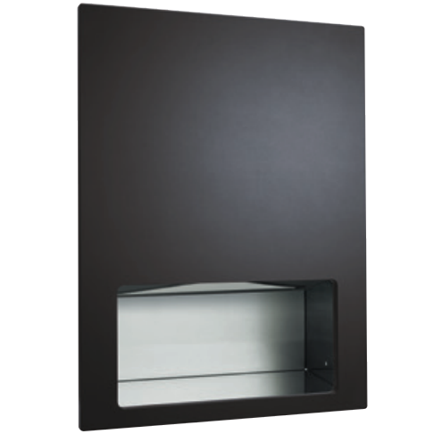 ASI 6457-41 Piatto Recessed Paper Towel Dispenser, Black Phenolic Door