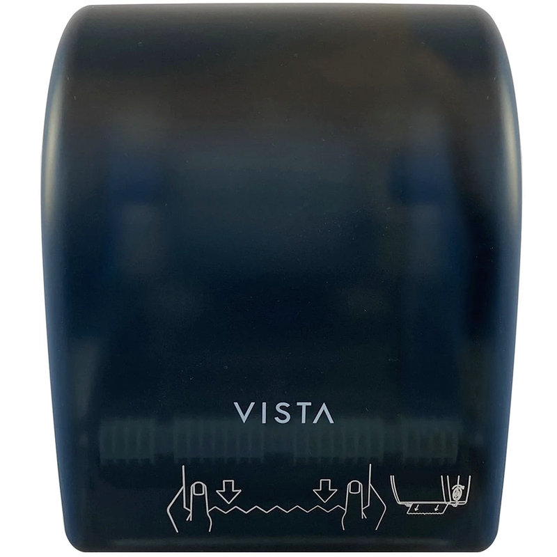 VISTA Mechanical Auto Cut Roll Towel Dispenser, Black Translucent - PT2004