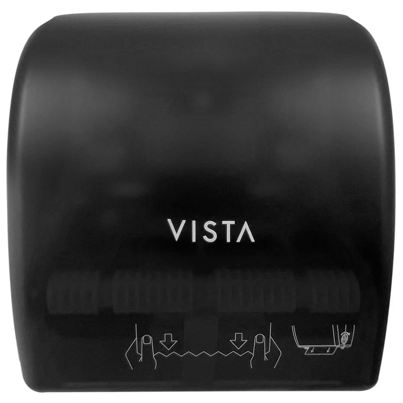 VISTA Mechanical Auto Cut Roll Towel Dispenser, Black Translucent - PT2005