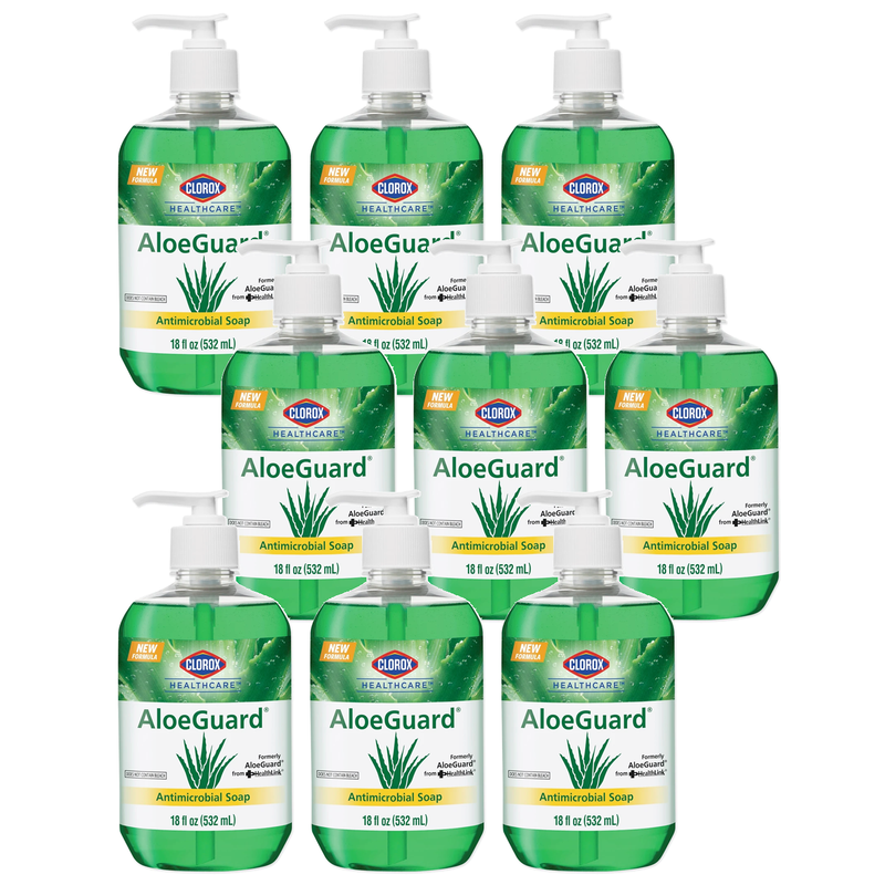 Clorox Healthcare Aloeguard Antimicrobial Soap, Aloe Scent, 18 Oz Pump Bottle, 12/Carton - CLO32378