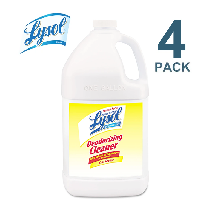 Lysol Disinfectant Deodorizing Cleaner Concentrate, 1 Gal Bottle, Lemon, 4/Carton - RAC76334CT