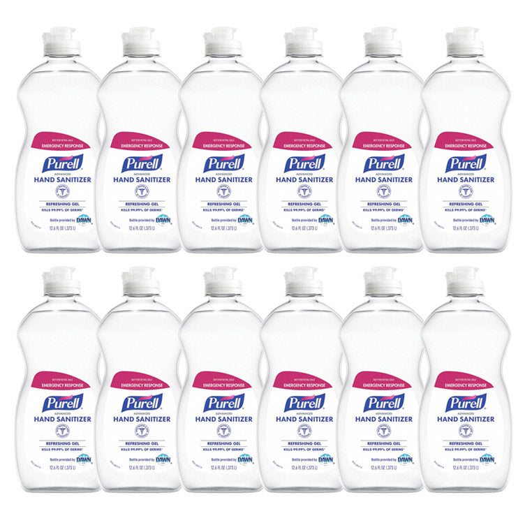 Purell Hand Sanitizer 12.6 oz Pour Bottle, 70% Ethyl Alcohol Gel, PK12 - 9747-12-S