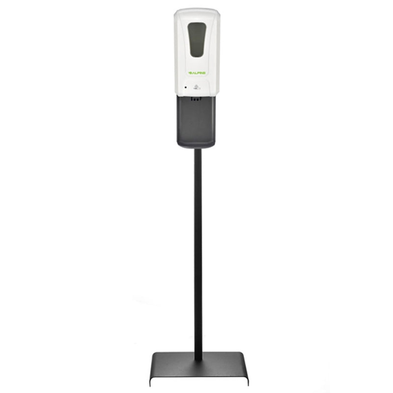 Alpine Automatic Hands-Free Foam Hand Sanitizer/Soap Dispenser with Floor Stand, 1200 mL, White - 430-F-S