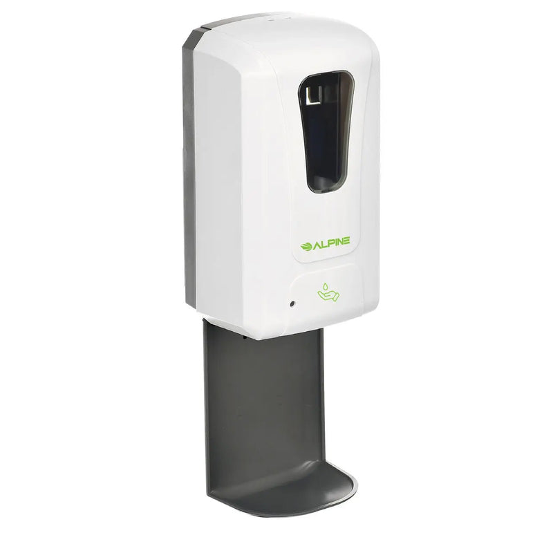 Alpine Automatic Hands-Free Liquid  Hand Sanitizer/Soap Dispenser with Drip Tray, 1200 mL, White - 430-S-T