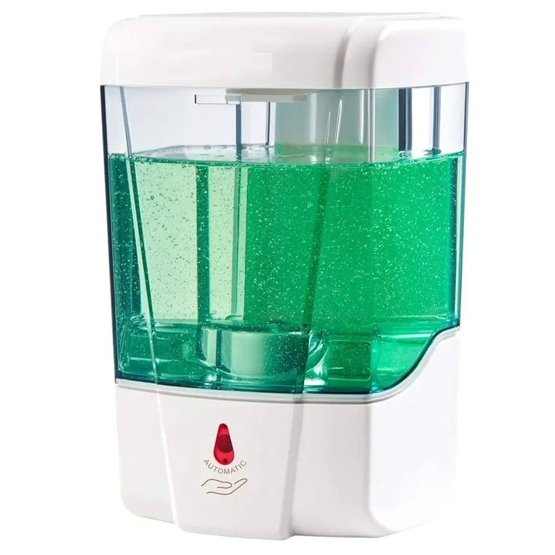 Alpine Automatic Hands-Free Transparent Gel Hand Sanitizer/ Liquid Soap Dispenser, 700 mL, White - 432-1-WHI