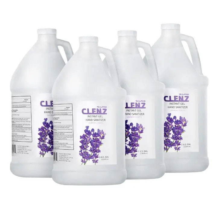 Alpine CLENZ - Alpine Industries 1 Gallon/128 oz Instant GEL Hand Sanitizer, case of 4 - Lavender scent - ALPC-4