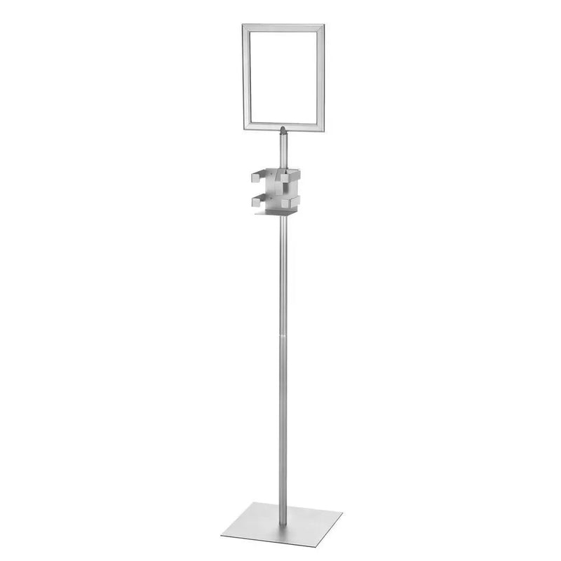Alpine Sanitizing Wipes Container Stand w/ Small Green Frame - 8.5x11" Frame, 44" Tall - 530-S-SGN-S