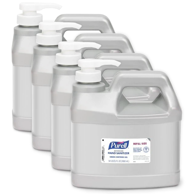 Purell Advanced Hand Sanitizer Refreshing Gel 1/2 Gallon Pump Bottle, 64 oz., 4/Carton - 9684-04