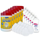 Sani Maxx Antibacterial Cleaning Wipes Kit w/ Purell 12.6 oz Pour Bottle Hand Sanitizer Bottles and KN95 Masks