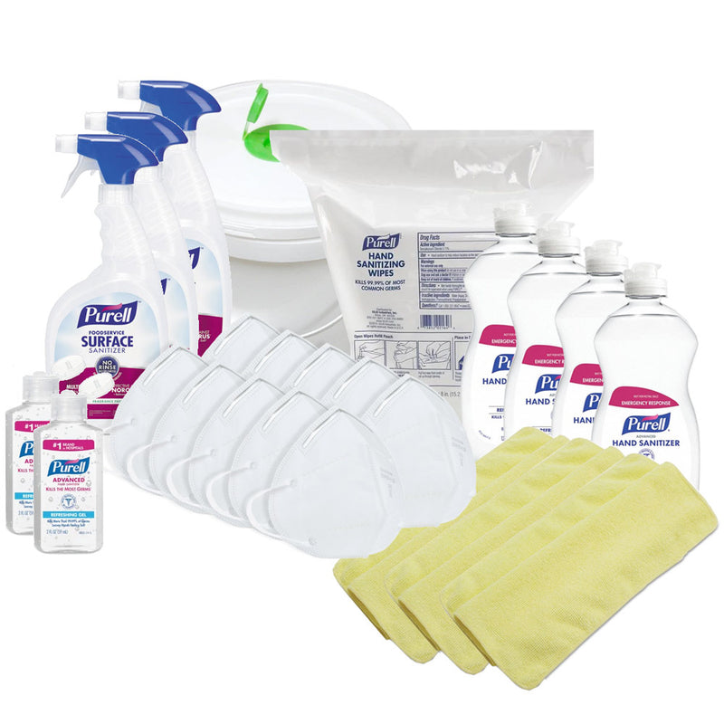 Purell Surface Sanitizer Spray Kit w/ Purell Hand Sanitizer, Purell Sanitizing, Masks and More
