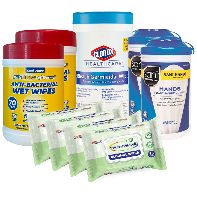 Sanitizing Wipe Kit w/ Germisept, Sani Maxx, Sani Professional and Clorox Healthcare Wipes