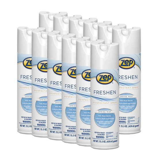 Zep Freshen Disinfectant Spray, Kills COVID-19 Virus, 15.5 Oz, 12/Case, ZPP1050017