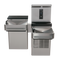 Haws 1212S Stainless Steel Hi-Lo Wall Mount ADA Water Cooler, Electronic Valve & Pushbar Assembly & Bubbler Deactivation w Sensor Operated Bottle Filler