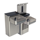 Haws 1212SF Stainless Steel Hi-Lo Wall Mount ADA Water Cooler, Electronic Valve & Pushbar Assembly & Bubbler Deactivation w Sensor Operated Bottle Filler