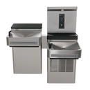 Haws 1212SF Stainless Steel Hi-Lo Wall Mount ADA Water Cooler, Electronic Valve & Pushbar Assembly & Bubbler Deactivation w Sensor Operated Bottle Filler