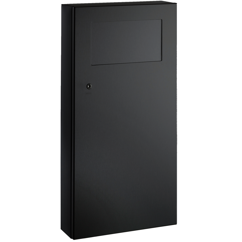 Bobrick 35639.MBLK Matte Black Waste Receptacle (11.3L) Surface Mounted