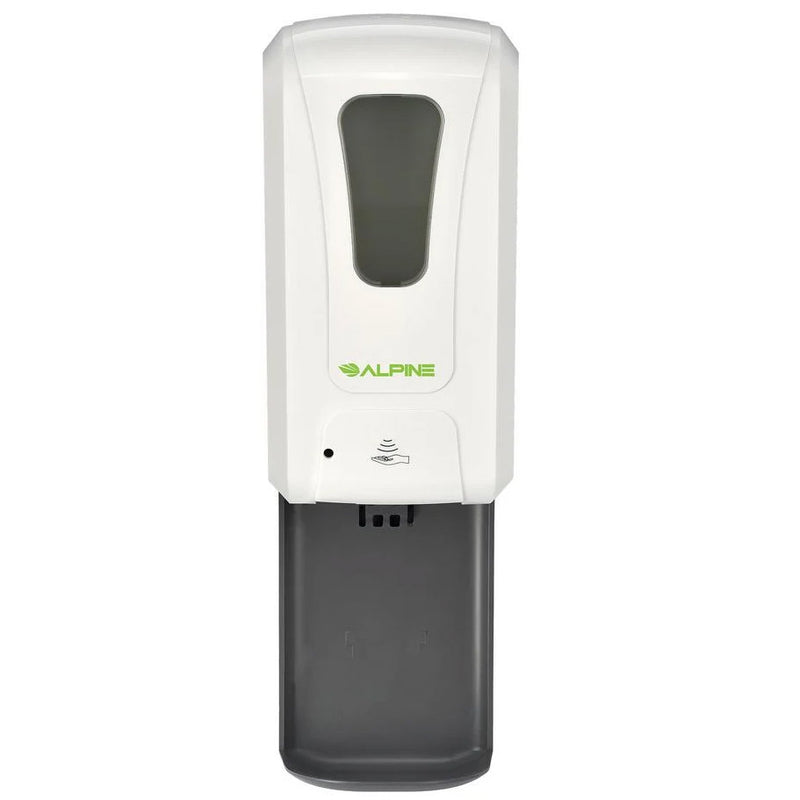 Alpine Automatic Hands-Free Foam Hand Sanitizer/Soap Dispenser with Drip Tray, 1200 mL, White - ALP430-F-T