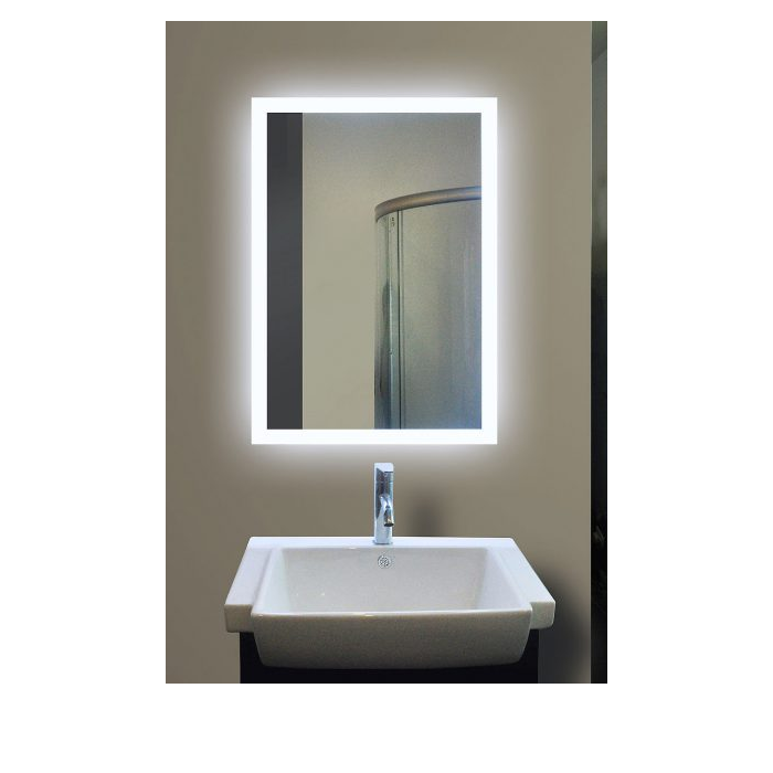 Meek Mirrors Sidelit Rectangle at Edge LED Mirror 18