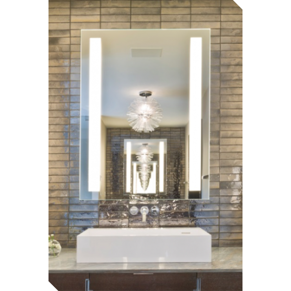 Meek Mirrors Sidelit Rectangle at Edge LED Mirror 24