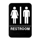 Unisex Restroom Sign, Black & White w/ Adhesive Strips Included, 6" X 9" - ALPSGN-1