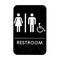 Unisex Handicap Braille Restroom Sign, ADA Compliant, Black & White w/ Adhesive Strips Included, 6" X 9" - ALPSGN-4