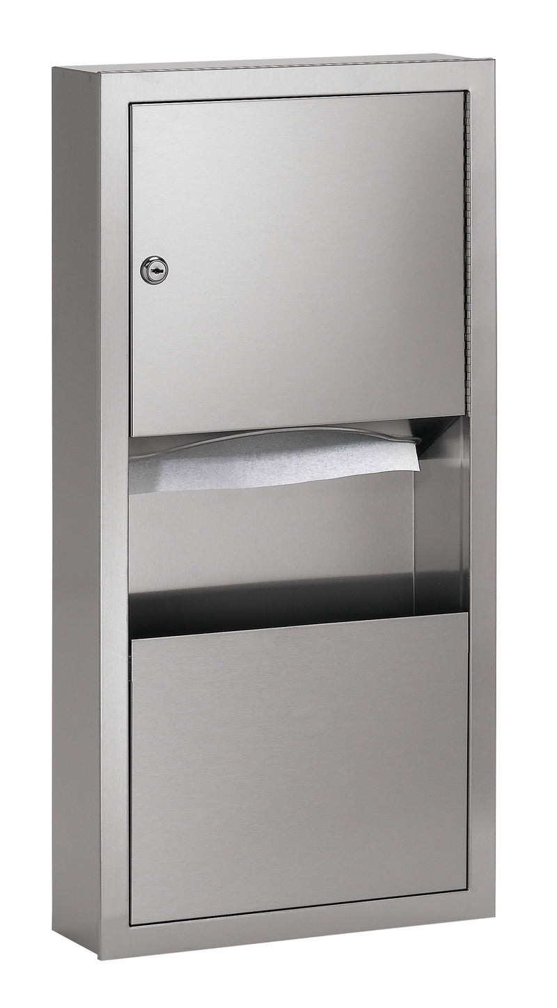 Bradley 2291-10 Semi-Recessed Paper Towel Dispenser & Waste Receptacle