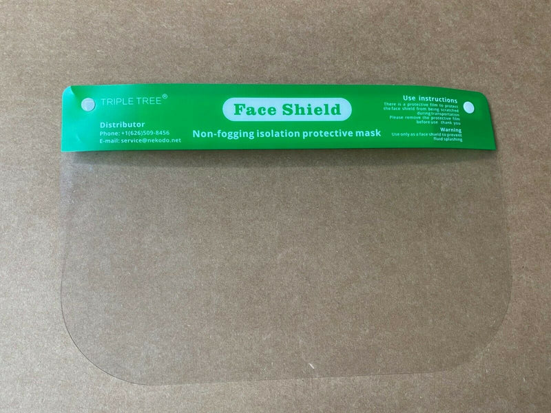 Reusable Safety Face Shield Full Protection Clear Anti-fog Visor Guard, Pack of 5 - FS-5PK-GREEN