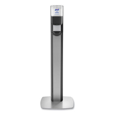 MESSENGER ES6 GRAPHITE PANEL FLOOR STAND WITH DISPENSER, 1,200 ML, 16.75 X 6 X 40, GRAPHITE/SILVER-GOJ7316DSSLV