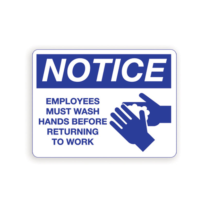 Palmer Fixture ADA compliant Workplace Signs-RED--EMPLOYEE WASH HANDS-IS8001-22