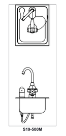 Bradley S19-500M Deck-Mount Swing-Activated Faucet/Eyewash Unit, Mixed Faucet, Right Hand