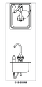 Bradley S19-500M Deck-Mount Swing-Activated Faucet/Eyewash Unit, Mixed Faucet, Right Hand