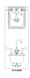 Bradley S19-505W Deck-Mount Swing-Activated Faucet/Eyewash Unit, Wrist Blade Faucet, Left Hand