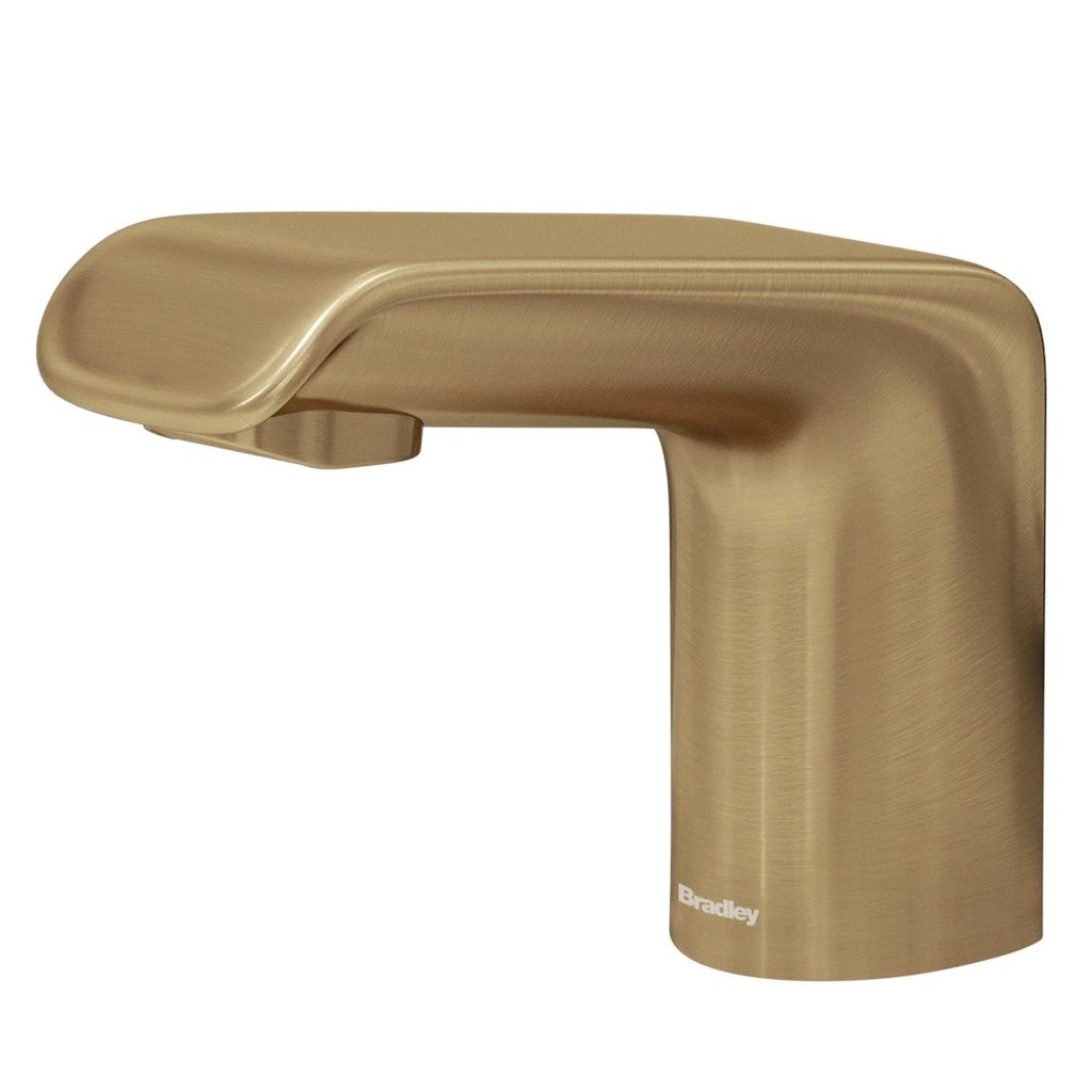 Bradley Touchless Counter Mounted Sensor Faucet, .35 GPM, Brushed Brass ...