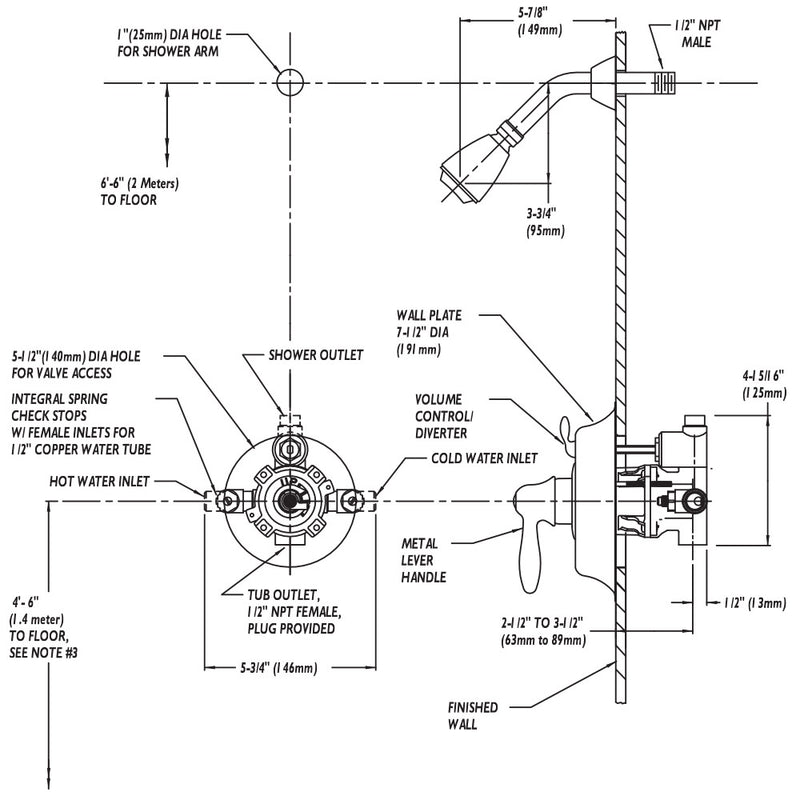 Speakman SM-5410 SentinelProThermostatic/Pressure Balance Valve with Lever Handle