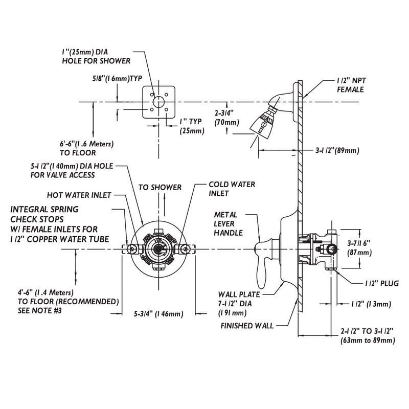 Speakman SM-5020 SentinelProThermostatic/Pressure Balance Valve with Lever Handle