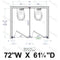Bradley Toilet Partition, 2 Between Wall Compartments, Stainless Steel, 72"W x 61 1/4"D - BW23660