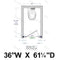 Bradley Toilet Partition, 1 Between Wall Compartment, Stainless Steel, 36"W x 61 1/4"D - BW13660