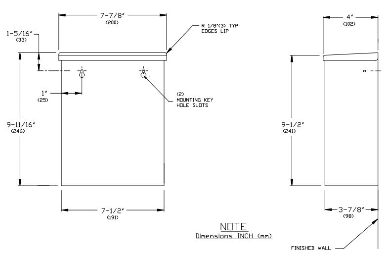 ASI 0852 Surface Mounted Sanitary Napkin Disposal