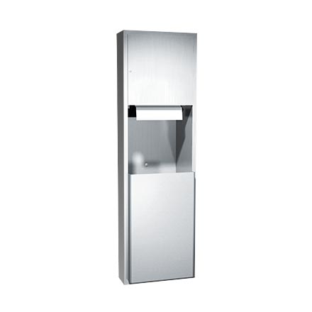 ASI 04692AC Automatic Roll Paper Towel Dispenser & Waste Receptacle, 110-240VAC, Recessed