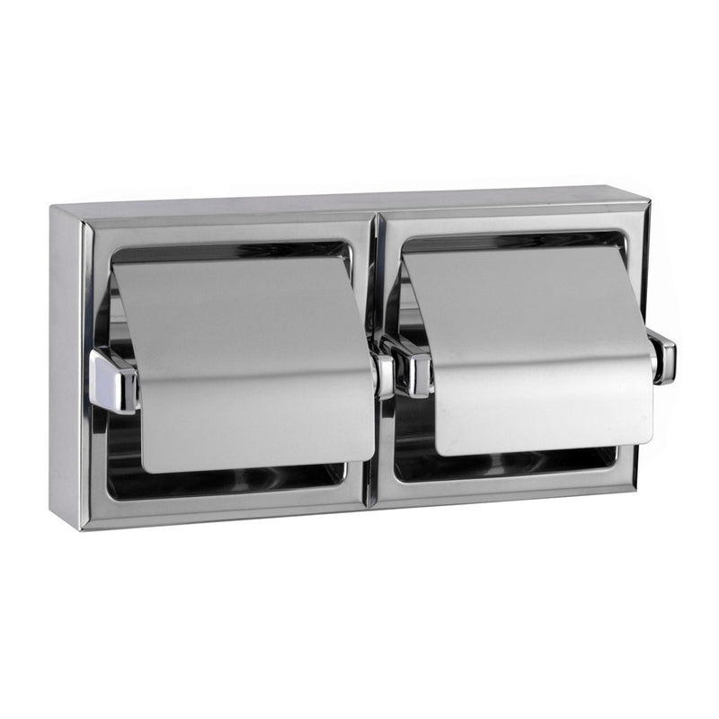 Bobrick B-6999 Surface-Mounted Toilet Tissue Dispenser w/Hoods For Two Rolls